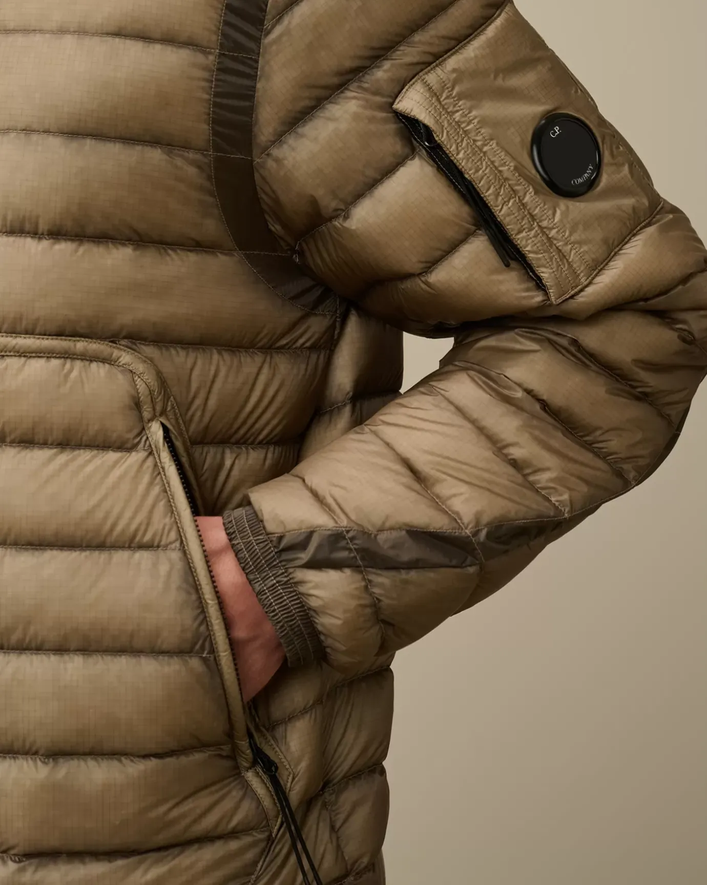 Jacket & Coats<C.P. Company D.D. Shell Collar Zip Down Jacket Vintage Khaki – Beige