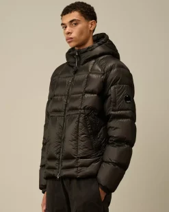 Jacket & Coats<C.P. Company D.D. Shell Hooded Medium Down Jacket Black