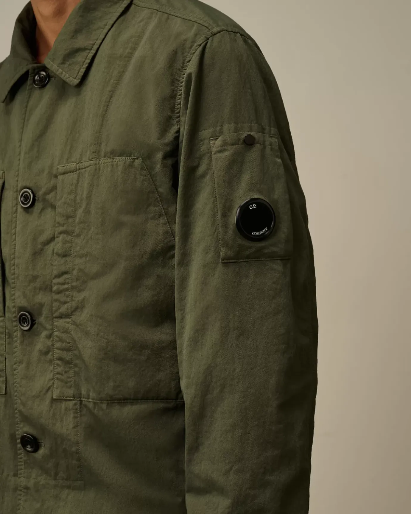 Overshirt<C.P. Company Diagonal Flatt Nylon Buttoned Overshirt Grape Leaf – Green