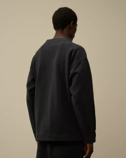 Sweatshirts<C.P. Company Diagonal Fleece Boxy Funnel Neck Sweatshirt Black Sand