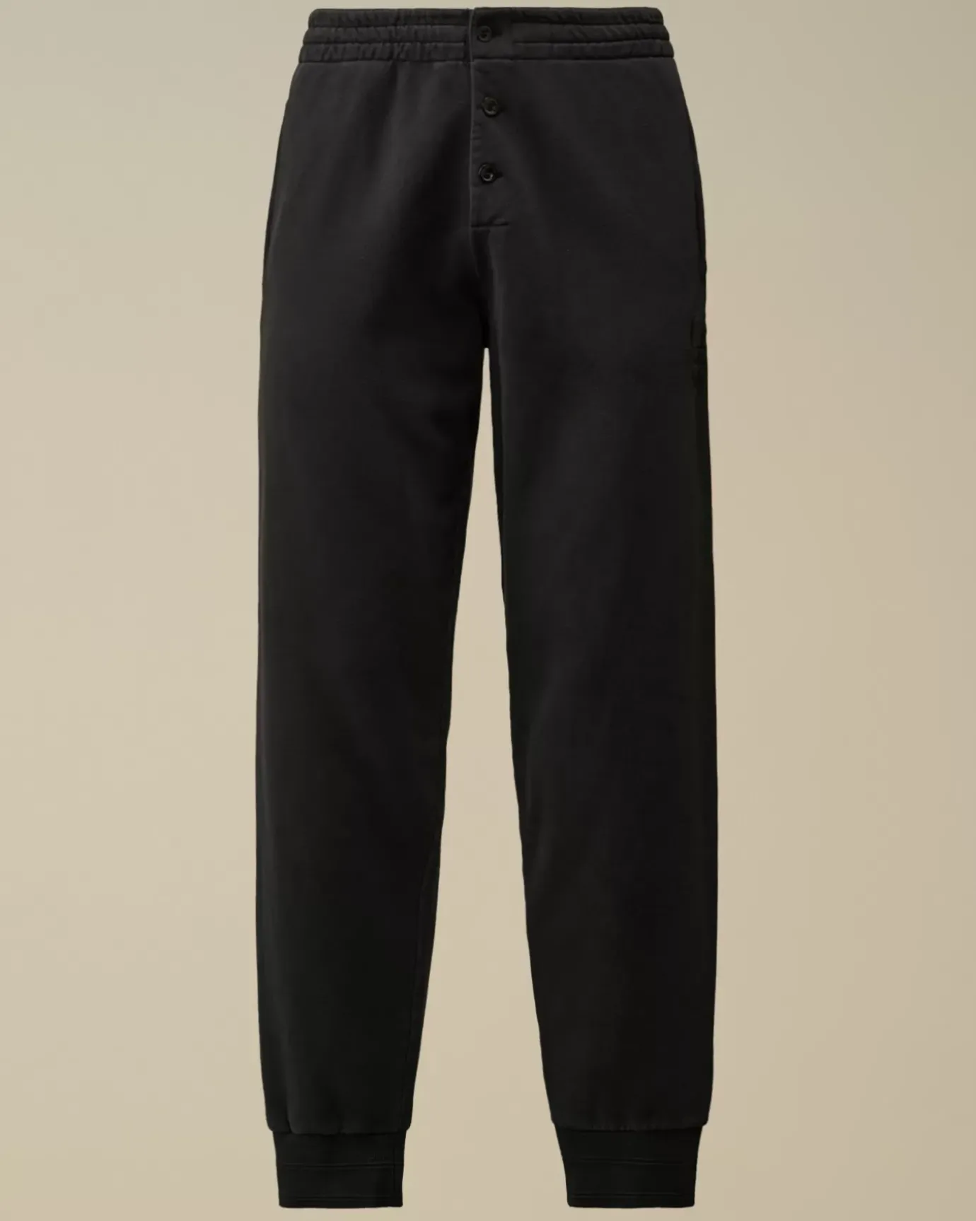 Tracksuits & Shorts<C.P. Company Diagonal Fleece Logo Buttoned Sweatpants Black Sand