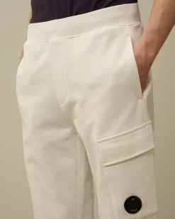 Tracksuits & Shorts<C.P. Company Diagonal Raised Fleece Cargo Sweatpants Gauze White
