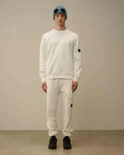 Tracksuits & Shorts<C.P. Company Diagonal Raised Fleece Cargo Sweatpants Gauze White