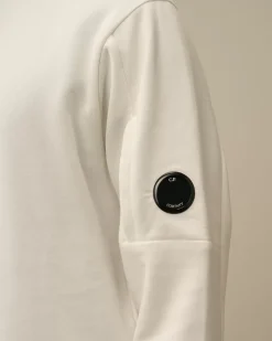 Sweatshirts<C.P. Company Diagonal Raised Fleece Crew Neck Lens Sweatshirt Gauze White