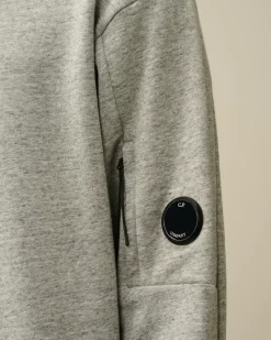 Sweatshirts<C.P. Company Diagonal Raised Fleece Crew Neck Lens Sweatshirt Greystone Melange