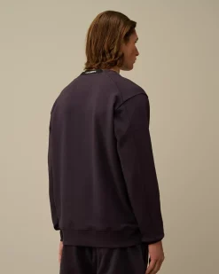 Sweatshirts<C.P. Company Diagonal Raised Fleece Crew Neck Lens Sweatshirt Nightshade – Purple