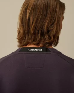 Sweatshirts<C.P. Company Diagonal Raised Fleece Crew Neck Lens Sweatshirt Nightshade – Purple