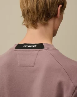 Sweatshirts<C.P. Company Diagonal Raised Fleece Crew Neck Lens Sweatshirt Purple Dove