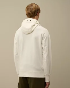 Sweatshirts<C.P. Company Diagonal Raised Fleece Explorer Zipped Hooded Sweatshirt Gauze White