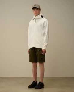 Sweatshirts<C.P. Company Diagonal Raised Fleece Explorer Zipped Hooded Sweatshirt Gauze White