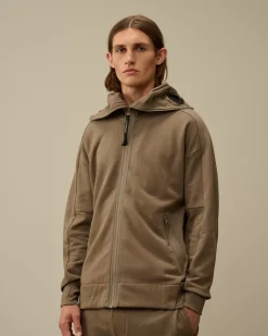 Sweatshirts<C.P. Company Diagonal Raised Fleece Explorer Zipped Hooded Sweatshirt Walnut – Beige