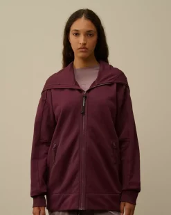 Sweatshirts<C.P. Company Diagonal Raised Fleece Explorer Zipped Hooded Sweatshirt Potent Purple