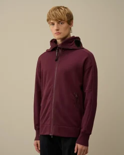 Sweatshirts<C.P. Company Diagonal Raised Fleece Explorer Zipped Hooded Sweatshirt Potent Purple