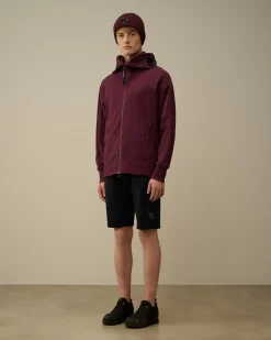 Sweatshirts<C.P. Company Diagonal Raised Fleece Explorer Zipped Hooded Sweatshirt Potent Purple