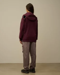 Sweatshirts<C.P. Company Diagonal Raised Fleece Explorer Zipped Hooded Sweatshirt Potent Purple