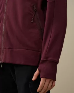 Sweatshirts<C.P. Company Diagonal Raised Fleece Explorer Zipped Hooded Sweatshirt Potent Purple