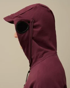 Sweatshirts<C.P. Company Diagonal Raised Fleece Explorer Zipped Hooded Sweatshirt Potent Purple