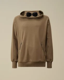 Sweatshirts<C.P. Company Diagonal Raised Fleece Goggle Hooded Sweatshirt Walnut – Beige