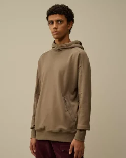 Sweatshirts<C.P. Company Diagonal Raised Fleece Goggle Hooded Sweatshirt Walnut – Beige