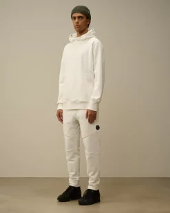 Sweatshirts<C.P. Company Diagonal Raised Fleece Goggle Hooded Sweatshirt Gauze White
