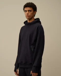 Sweatshirts<C.P. Company Diagonal Raised Fleece Goggle Hooded Sweatshirt Total Eclipse – Blue