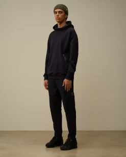 Sweatshirts<C.P. Company Diagonal Raised Fleece Goggle Hooded Sweatshirt Total Eclipse – Blue
