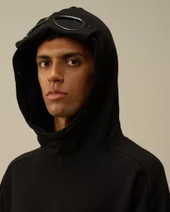 Sweatshirts<C.P. Company Diagonal Raised Fleece Goggle Hooded Sweatshirt Black