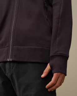 Sweatshirts<C.P. Company Diagonal Raised Fleece Goggle Zipped Hooded Sweatshirt Nightshade – Purple