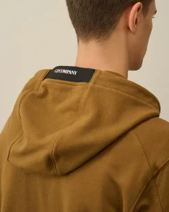 Sweatshirts<C.P. Company Diagonal Raised Fleece Lens Hooded Sweatshirt Toffee – Beige