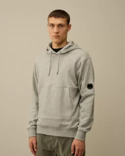 Sweatshirts<C.P. Company Diagonal Raised Fleece Lens Hooded Sweatshirt Greystone Melange