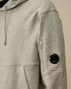 Sweatshirts<C.P. Company Diagonal Raised Fleece Lens Hooded Sweatshirt Greystone Melange