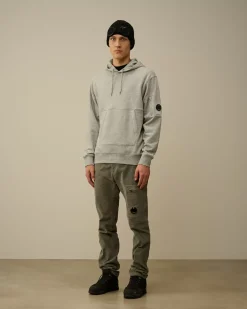 Sweatshirts<C.P. Company Diagonal Raised Fleece Lens Hooded Sweatshirt Greystone Melange