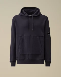 Sweatshirts<C.P. Company Diagonal Raised Fleece Lens Hooded Sweatshirt Total Eclipse – Blue