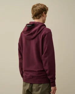 Sweatshirts<C.P. Company Diagonal Raised Fleece Lens Hooded Sweatshirt Potent Purple