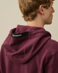 Sweatshirts<C.P. Company Diagonal Raised Fleece Lens Hooded Sweatshirt Potent Purple