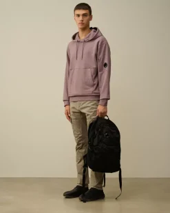 Sweatshirts<C.P. Company Diagonal Raised Fleece Lens Hooded Sweatshirt Purple Dove