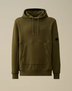 Sweatshirts<C.P. Company Diagonal Raised Fleece Lens Hooded Sweatshirt Ivy Green