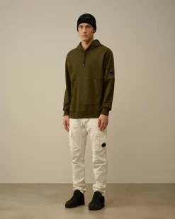 Sweatshirts<C.P. Company Diagonal Raised Fleece Lens Hooded Sweatshirt Ivy Green