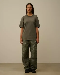 Tracksuits & Shorts<C.P. Company Diagonal Raised Fleece Mixed Quilted Sweatpants Grape Leaf – Green