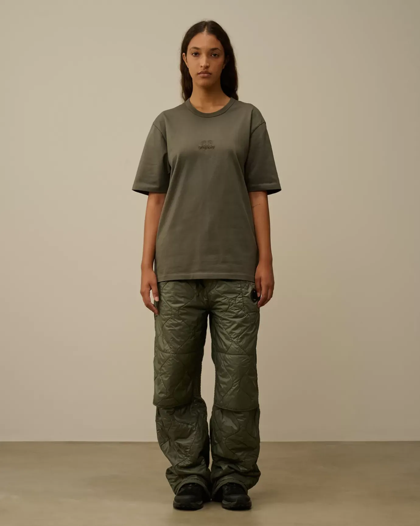 Tracksuits & Shorts<C.P. Company Diagonal Raised Fleece Mixed Quilted Sweatpants Grape Leaf – Green