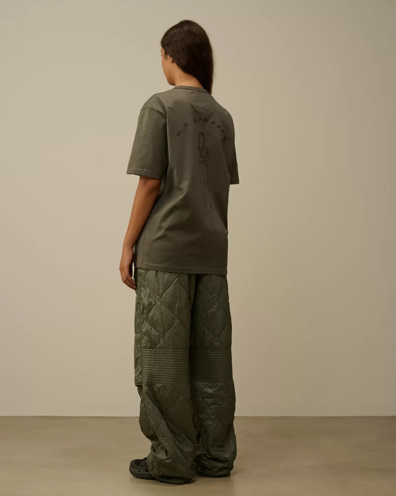 Tracksuits & Shorts<C.P. Company Diagonal Raised Fleece Mixed Quilted Sweatpants Grape Leaf – Green