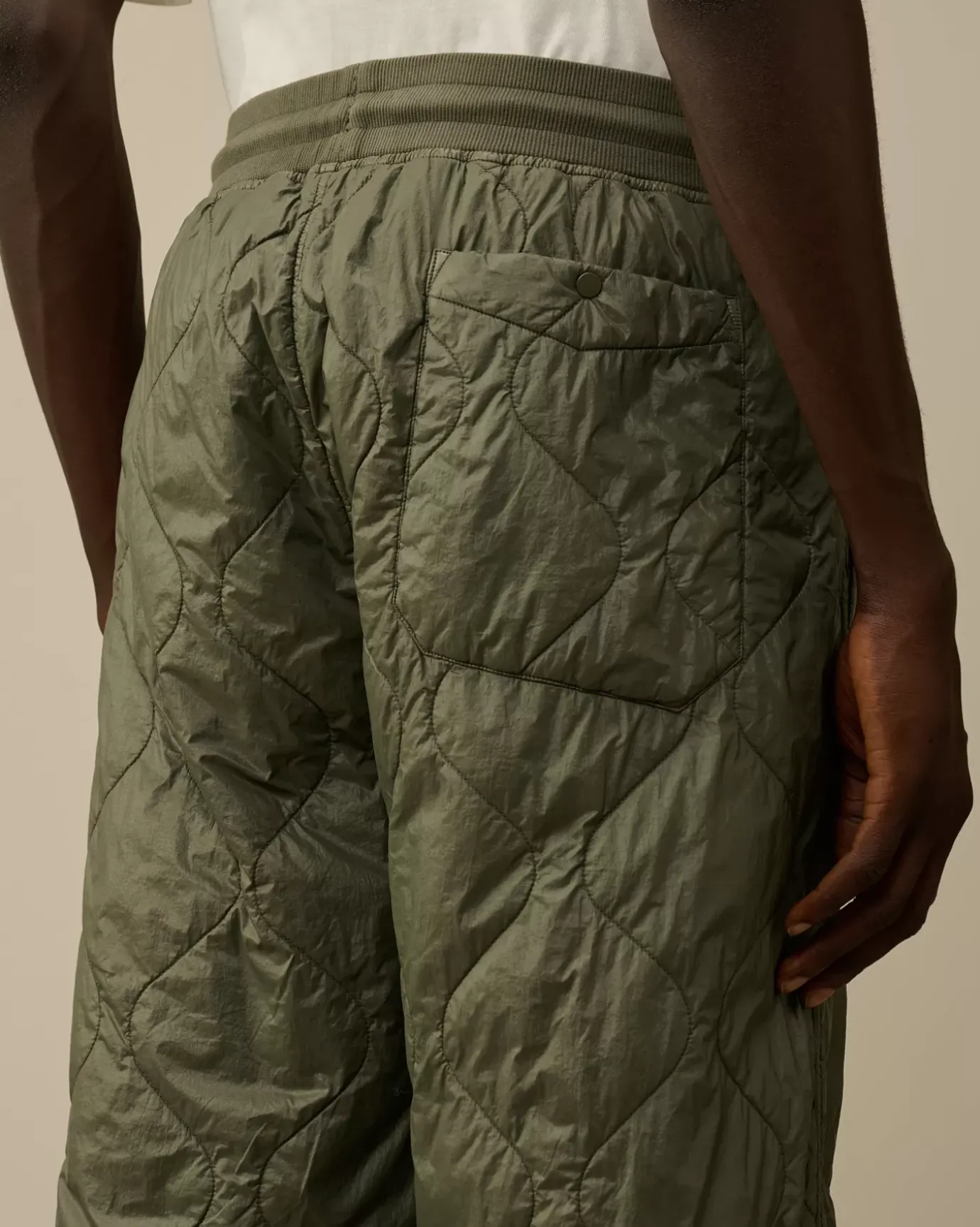 Tracksuits & Shorts<C.P. Company Diagonal Raised Fleece Mixed Quilted Sweatpants Grape Leaf – Green