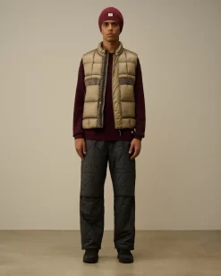 Tracksuits & Shorts<C.P. Company Diagonal Raised Fleece Mixed Quilted Sweatpants Black Sand