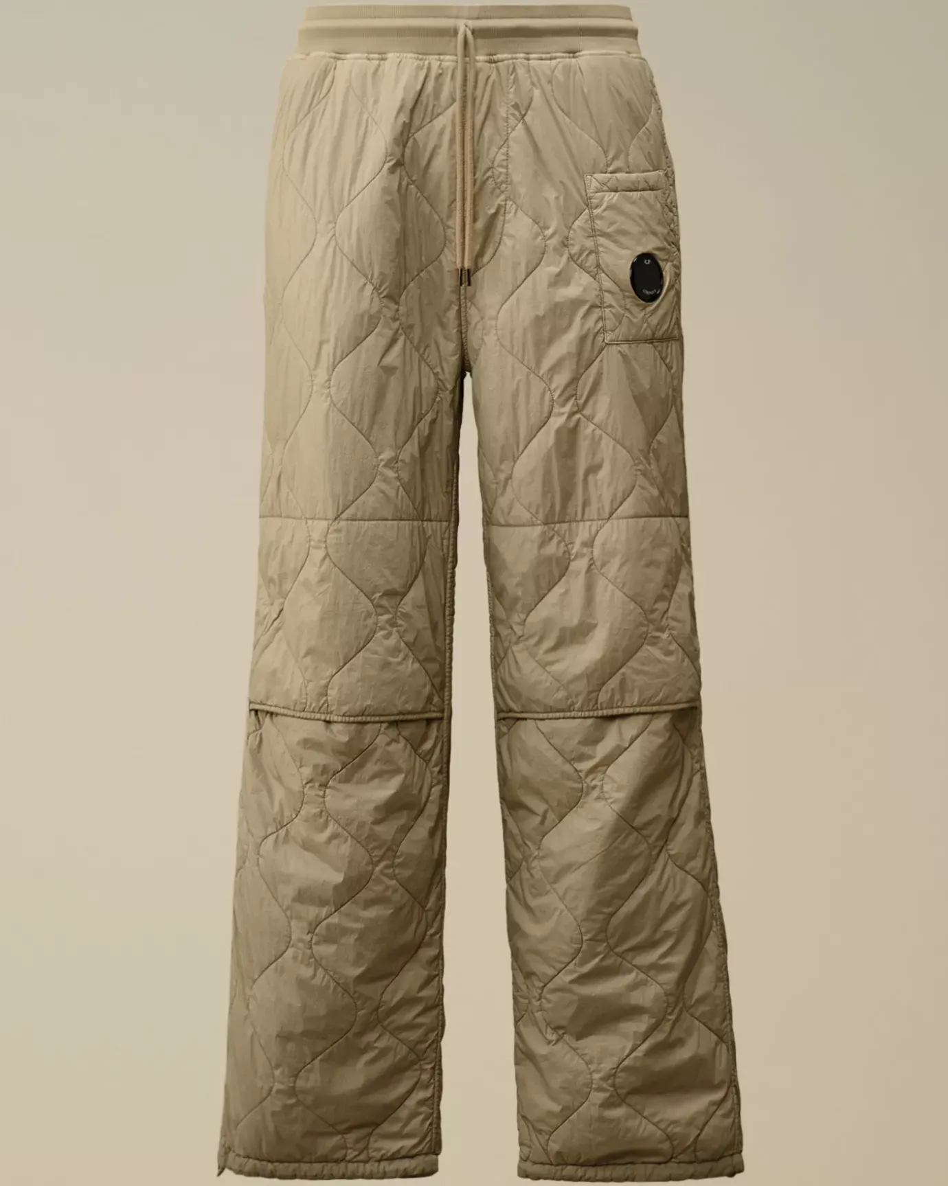 Tracksuits & Shorts<C.P. Company Diagonal Raised Fleece Mixed Quilted Sweatpants Vintage Khaki – Beige