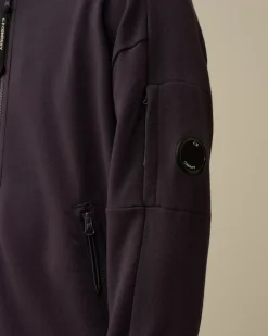 Sweatshirts<C.P. Company Diagonal Raised Fleece Zipped Hooded Sweatshirt Nightshade – Purple