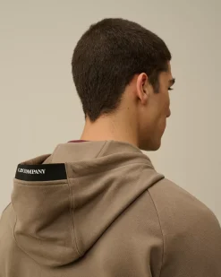 Sweatshirts<C.P. Company Diagonal Raised Fleece Zipped Hooded Sweatshirt Walnut – Beige
