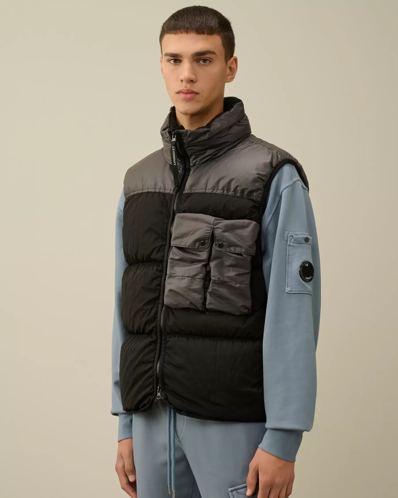 Jacket & Coats<C.P. Company Eco Chrome-R Mixed Down Vest Black