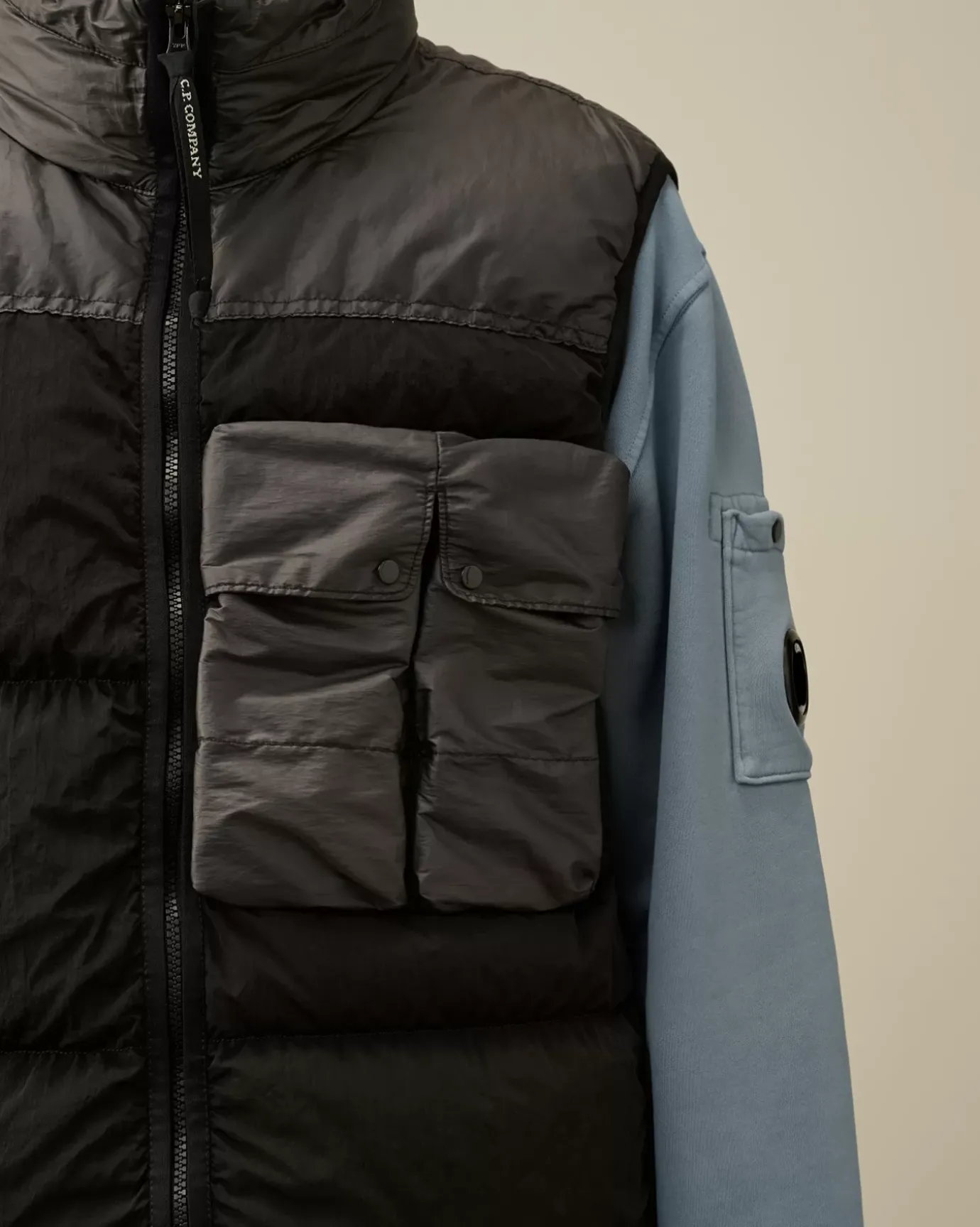 Jacket & Coats<C.P. Company Eco Chrome-R Mixed Down Vest Black