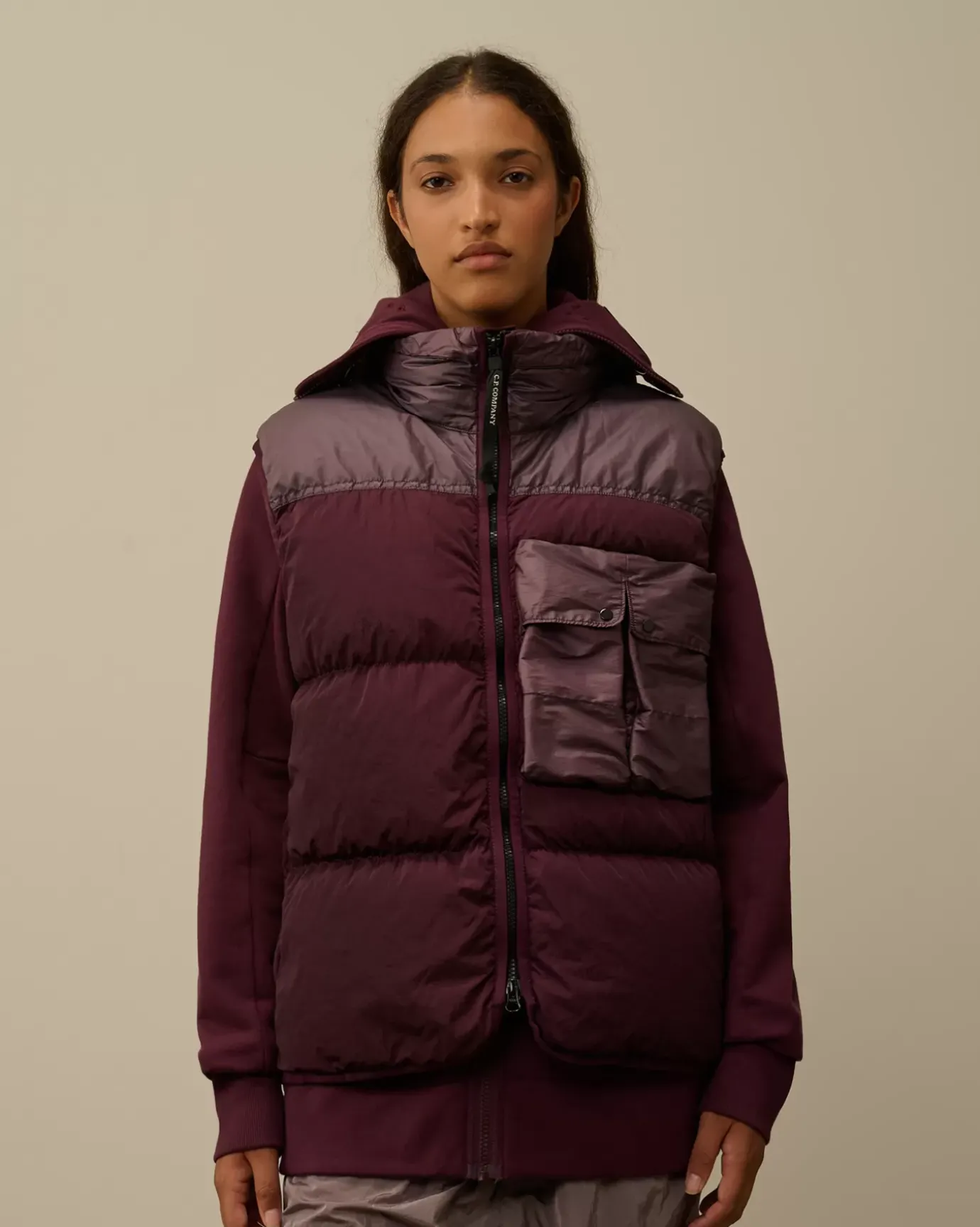 Jacket & Coats<C.P. Company Eco Chrome-R Mixed Down Vest Potent Purple
