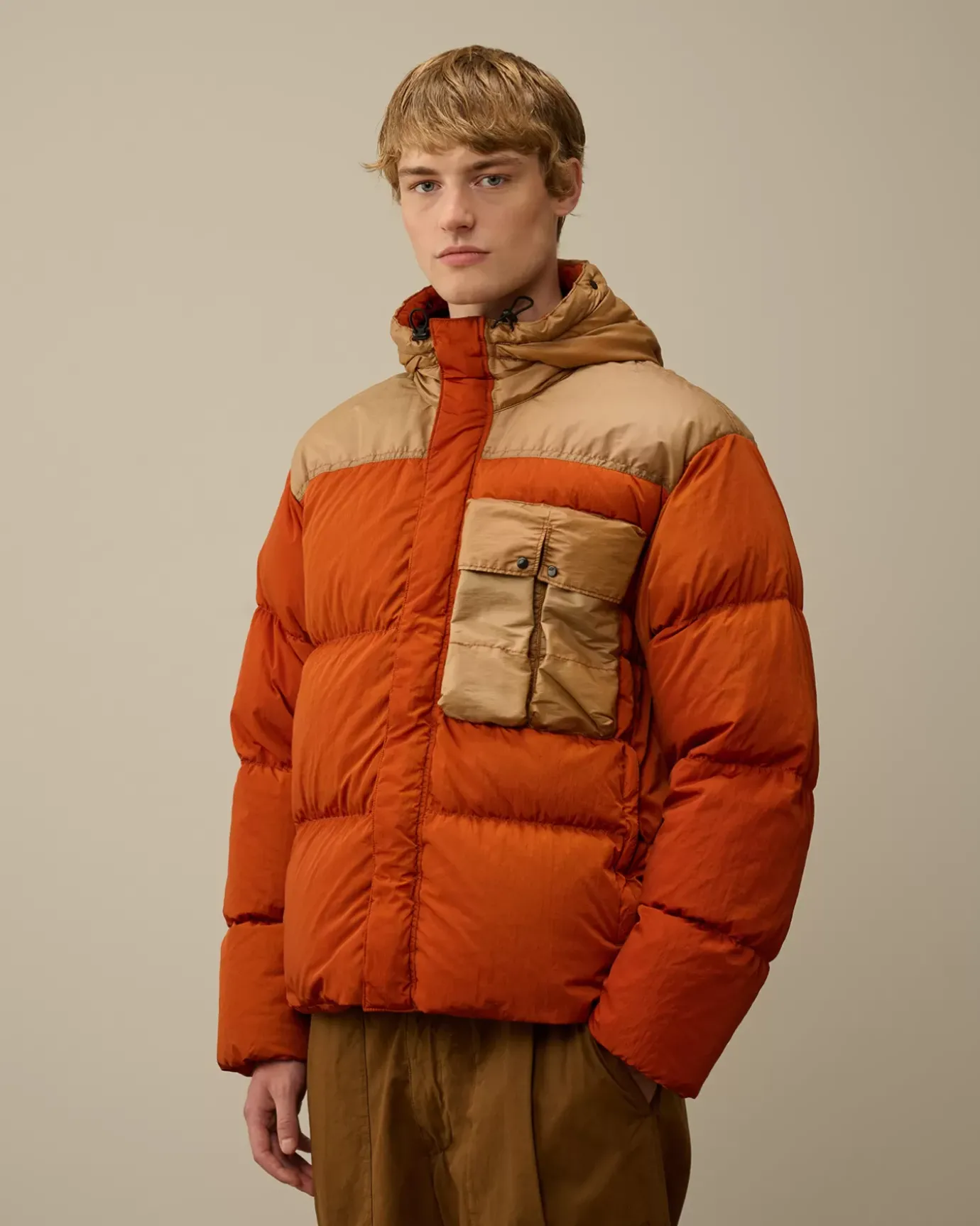 Jacket & Coats<C.P. Company Eco Chrome-R Mixed Goggle Down Jacket Bombay Brown